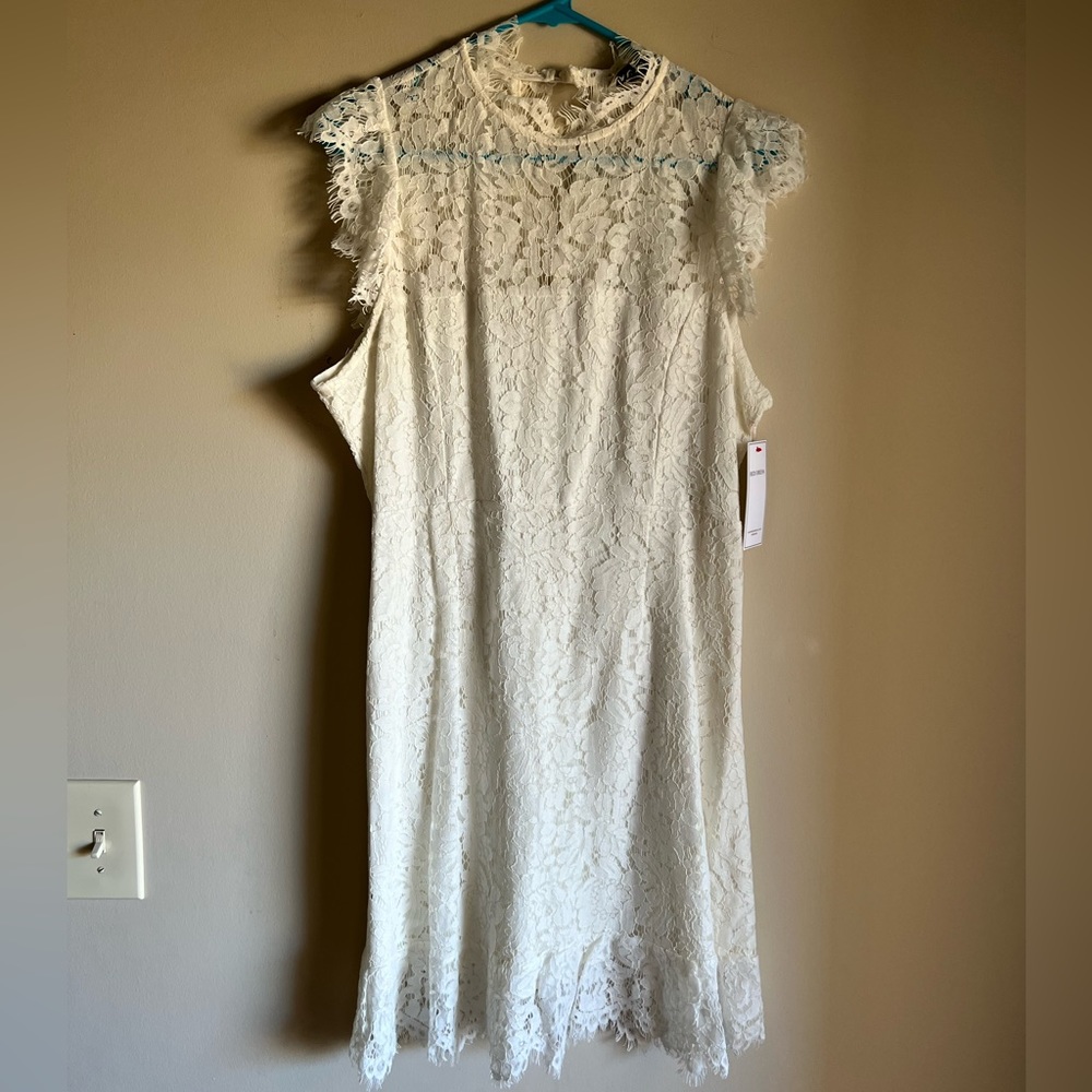 Ivory Lace Dress Size L NWT
